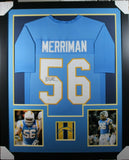 SHAWNE MERRIMAN (Chargers Lblue TOWER) Signed Autographed Framed Jersey Beckett