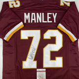 Autographed/Signed DEXTER MANLEY Washington Burgundy Football Jersey JSA COA