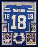 FRAMED IN SUEDE INDIANAPOLIS COLTS PEYTON MANNING SIGNED JERSEY FANATICS HOLO