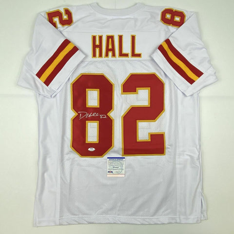 Autographed/Signed DANTE HALL Kansas City White Football Jersey PSA/DNA COA Auto