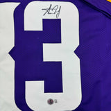 Autographed/Signed Aaron Jones Minnesota Purple Football Jersey Beckett BAS COA