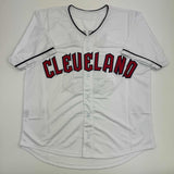 Autographed/Signed Steven Kwan Cleveland White Baseball Jersey JSA COA