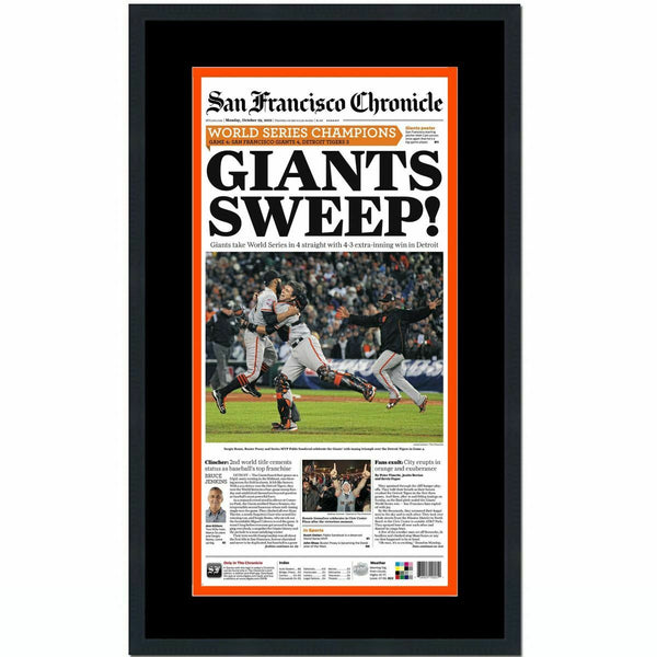 Framed San Francisco Chronicle Giants 2012 World Series Newspaper 17x27 Photo