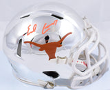 Earl Campbell Autographed Texas Longhorns Chrome Speed Mini Helmet - Beckett W