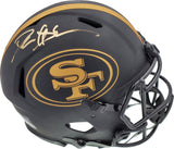 DEION SANDERS AUTO 49ERS ECLIPSE BLACK FULL SIZE SPEED HELMET BECKETT QR 194867