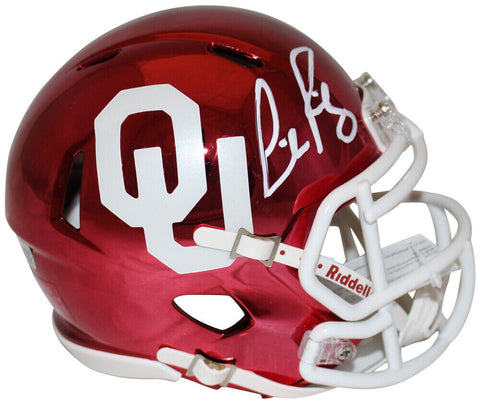 Lincoln Riley Autographed Oklahoma Sooners Chrome Mini Helmet FAN 36243