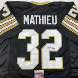 Autographed/Signed Tyrann Mathieu New Orleans Black Football Jersey JSA COA