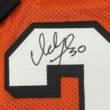 Autographed/Signed Ickey Woods Cincinnati Orange Football Jersey Beckett BAS COA