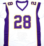 Adrian Peterson Autographed White Pro Style Stat Jersey- Beckett W Hologram