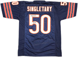 BEARS MIKE SINGLETARY AUTOGRAPHED BLUE JERSEY "HOF 98" BECKETT WITNESS 231045