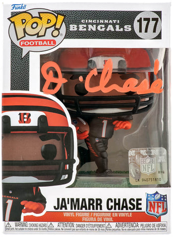 Ja'Marr Chase Signed Cincinnati Bengals NFL Funko Pop Doll #177 - (BECKETT COA)