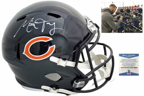 Chicago Bears Mitch Trubisky Autographed Signed Speed Helmet - Beckett