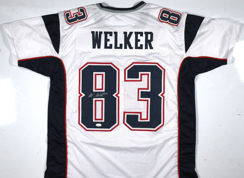 Wes Welker Autographed White Pro Style Jersey - JSA W *Silver