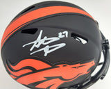 STEVE ATWATER AUTOGRAPHED ECLIPSE BLACK BRONCOS SPEED MINI HELMET BECKETT 177485