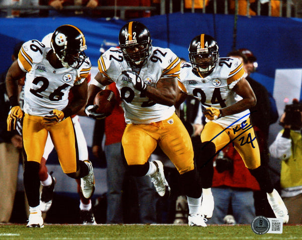 Ike Taylor Autographed Pittsburgh Steelers 8x10 Photo Beckett 45581