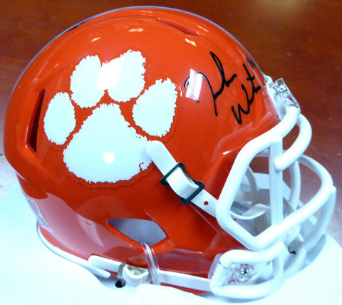 DESHAUN WATSON AUTOGRAPHED CLEMSON ORANGE SPEED MINI HELMET BECKETT 113704