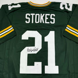 Autographed/Signed Eric Stokes Green Bay Green Football Jersey JSA COA