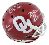 OU Heisman (3) Sims, White & Owens Signed Schutt Full Size Rep Helmet BAS Wit