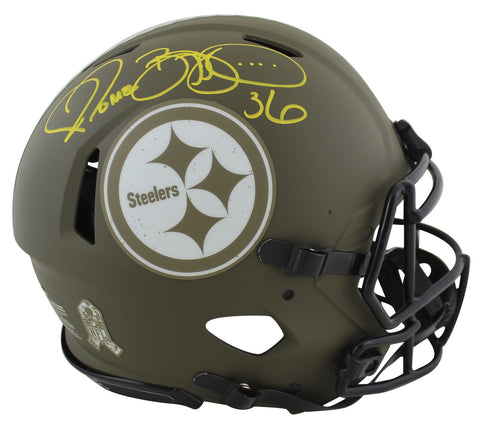 Steelers Jerome Bettis Signed Salute To Service F/S Speed Proline Helmet BAS Wit