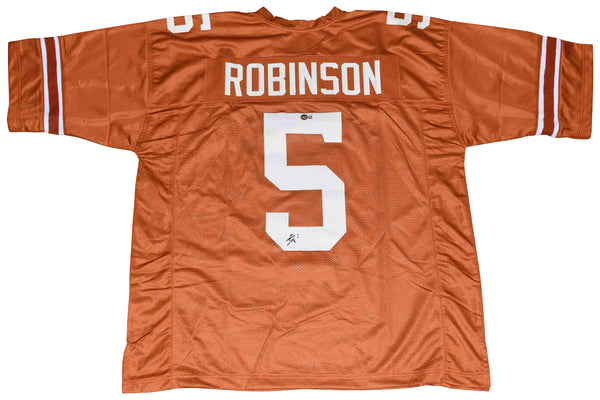 BIJAN ROBINSON AUTOGRAPHED SIGNED TEXAS LONGHORNS #5 JERSEY BECKETT