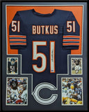 FRAMED CHICAGO BEARS DICK BUTKUS AUTOGRAPHED SIGNED JERSEY BECKETT HOLO