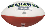 STEVE LARGENT & JIM ZORN AUTOGRAPHED SEAHAWKS WHITE LOGO FOOTBALL MCS 210468