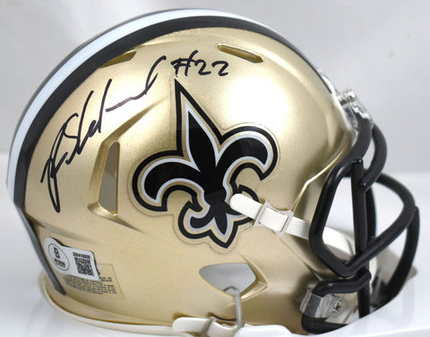 Rashid Shaheed Autographed New Orleans Saints Speed Mini Helmet - Beckett W Holo