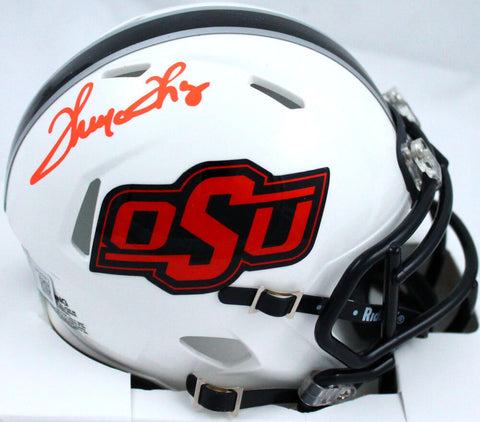 Thurman Thomas Autographed Oklahoma State White Speed Mini Helmet-Beckett W Holo