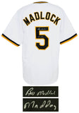 Bill Madlock Signed White Custom Baseball Jersey w/Mad Dog - (SCHWARTZ COA)