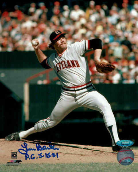 Len Barker Autographed Cleveland Indians 8x10 Photo PG 5-15-81 Tristar 10418