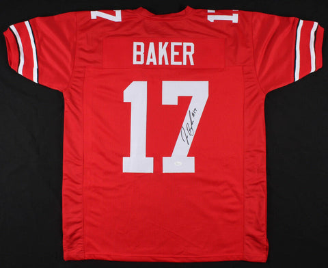 Jerome Baker Signed Ohio State Buckeyes Jersey (JSA COA) Dolphins 3rd Rd Pk 2018