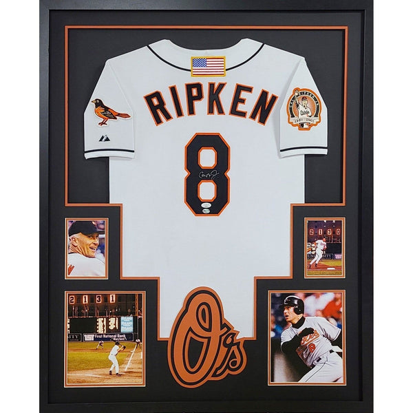 Cal Ripken Autographed Signed Framed Baltimore Orioles Jersey JSA