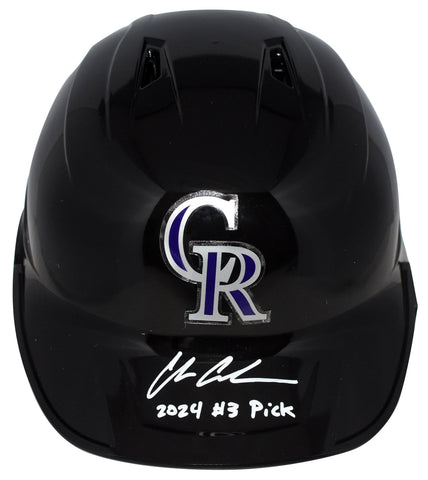 CHARLIE CONDON SIGNED COLORADO ROCKIES FULL SIZE BATTING HELMET W/ 2024 #3 PICK