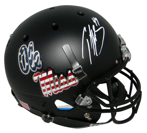 PATRICK WILLIS SIGNED MISSISSIPPI OLE MISS REBELS BLACK FULL SIZE HELMET BECKETT