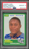 1989 Score #257 Barry Sanders RC Rookie Lions PSA/DNA Auto Grade GEM MINT 10