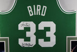 Larry Bird Autographed Celtics Mitchell & Ness Framed Jersey 3 x CHAMP Fanatics