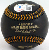 Ronald Acuna Autographed Black Rawlings OML Baseball- Beckett W *Silver