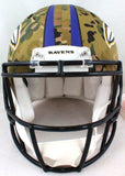 Ray Lewis Autographed Baltimore Ravens Full Size Camo Authentic Helmet w/HOF- Be