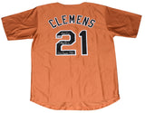 ROGER CLEMENS SIGNED TEXAS LONGHORNS #21 BASEBALL JERSEY W/ 1983 NATL CHAMPS