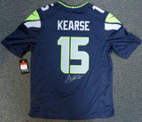 SEAHAWKS JERMAINE KEARSE AUTOGRAPHED BLUE NIKE JERSEY SIZE L MCS HOLO 106265