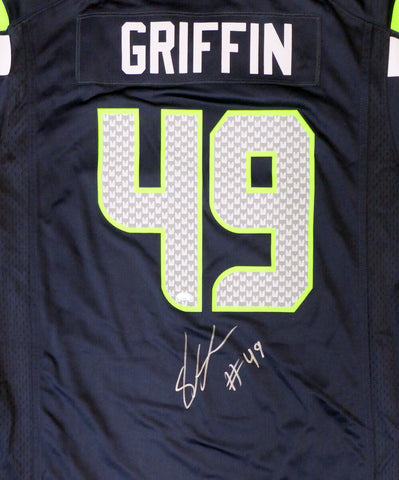 SEAHAWKS SHAQUEM GRIFFIN AUTOGRAPHED BLUE NIKE JERSEY SIZE XL MCS HOLO 134403