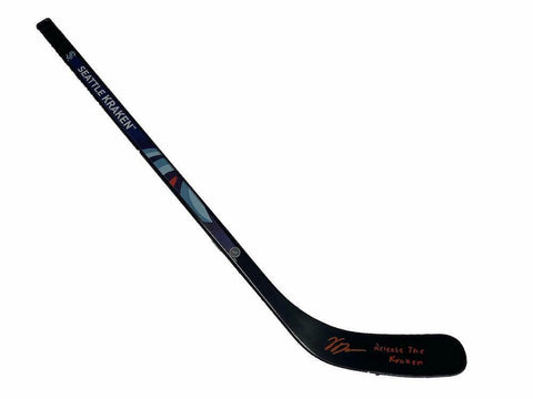 VINCE DUNN Autographed "Release The Kraken" Mini Hockey Stick FANATICS