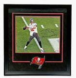 TOM BRADY Signed "SB LV Champs" Super Bowl 16 x 20 Framed Photograph FANATICS