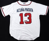 Ronald Acuna Jr. Signed Atlanta Braves Majestic Players Weekend Jersey (JSA COA)