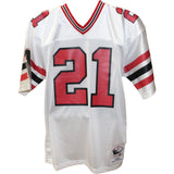 Deion Sanders Signed Atlanta Falcons M&N White Jersey Beckett 44073