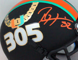 Ray Lewis Autographed Miami Hurricanes "305" Schutt Mini Helmet- Beckett W Auth