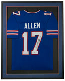 Josh Allen Signed Framed 32x36 Custom Blue Pro Style Football Jersey BAS