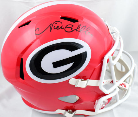 Nick Chubb Autographed Georgia Bulldogs F/S Speed Helmet-Beckett W Hologram