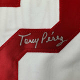 Autographed/Signed Tony Perez Cincinnati White Baseball Jersey Beckett BAS COA