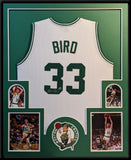 FRAMED BOSTON CELTICS LARRY BIRD AUTOGRAPHED SIGNED JERSEY LARRY BIRD HOLO